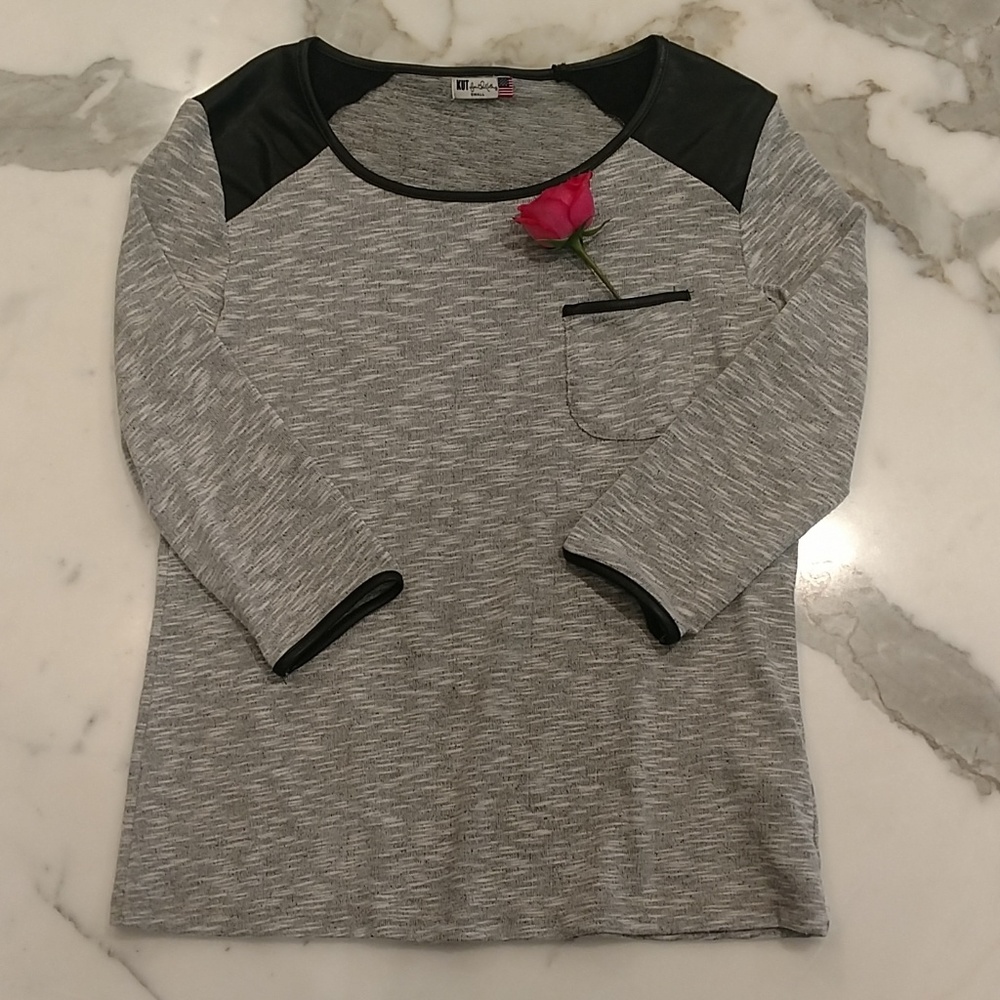 Kut from the Kloth faux Leather Top